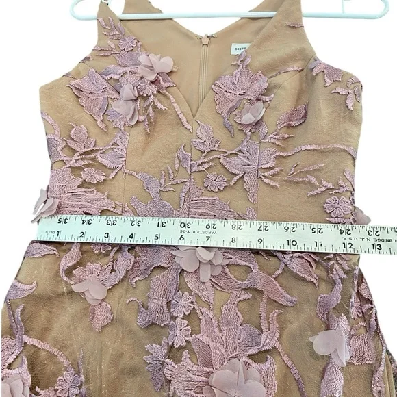 Dress the Population Rise pale pink 3D floral maxi dress. EUC - Picture 11 of 13